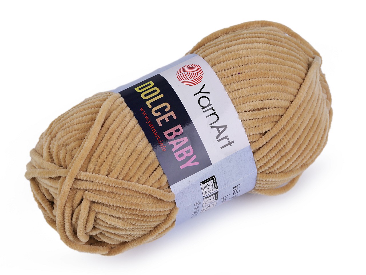 Strickgarn Chenille Dolce Baby 50 g, beige