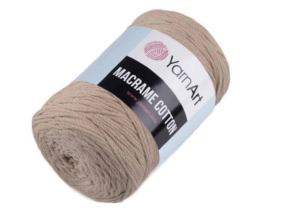 Stricken / Häkeln Baumwoll Makramee, 250 g - Naturbraun